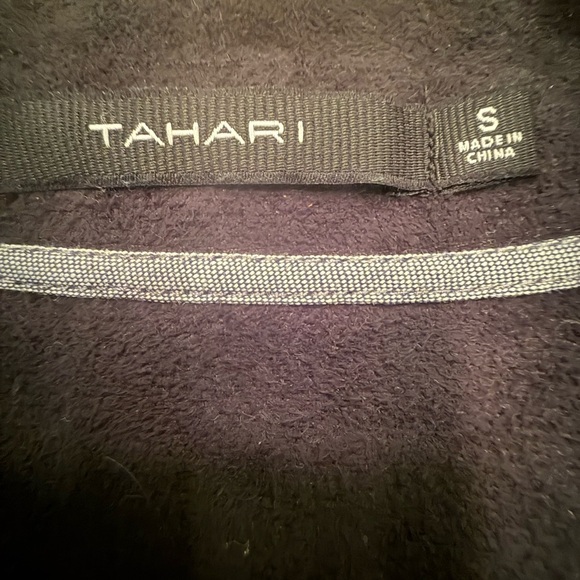 Tahari Black Vegan Leather Jacket w/open Draped Collar Size Small - Picture 9 of 10